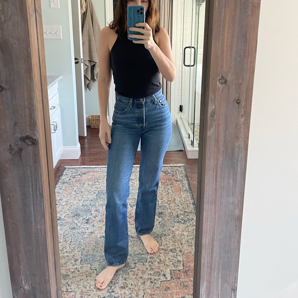 Levi’s 501’s dark wash straight leg